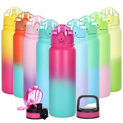 Botella de agua deportiva al vacío de acero inoxidable