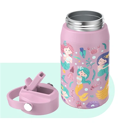 Botella de agua rosa para niños con impresión 3D